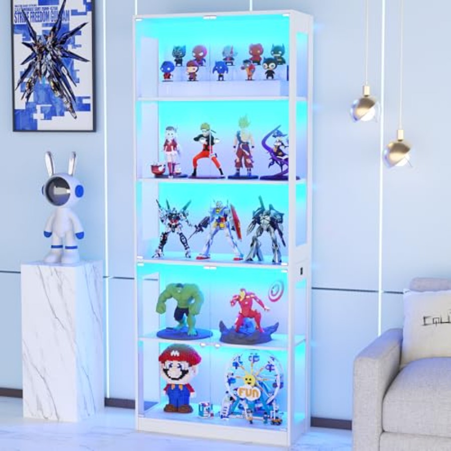 Glass Cabinet Display - 80'' Display Cabinet with Glass Door