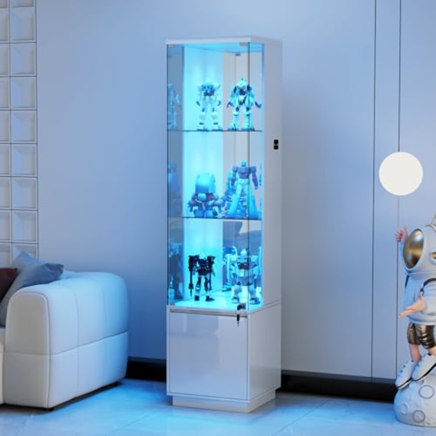 Glass Cabinet Display - Corner Display Cabinet for Living Room