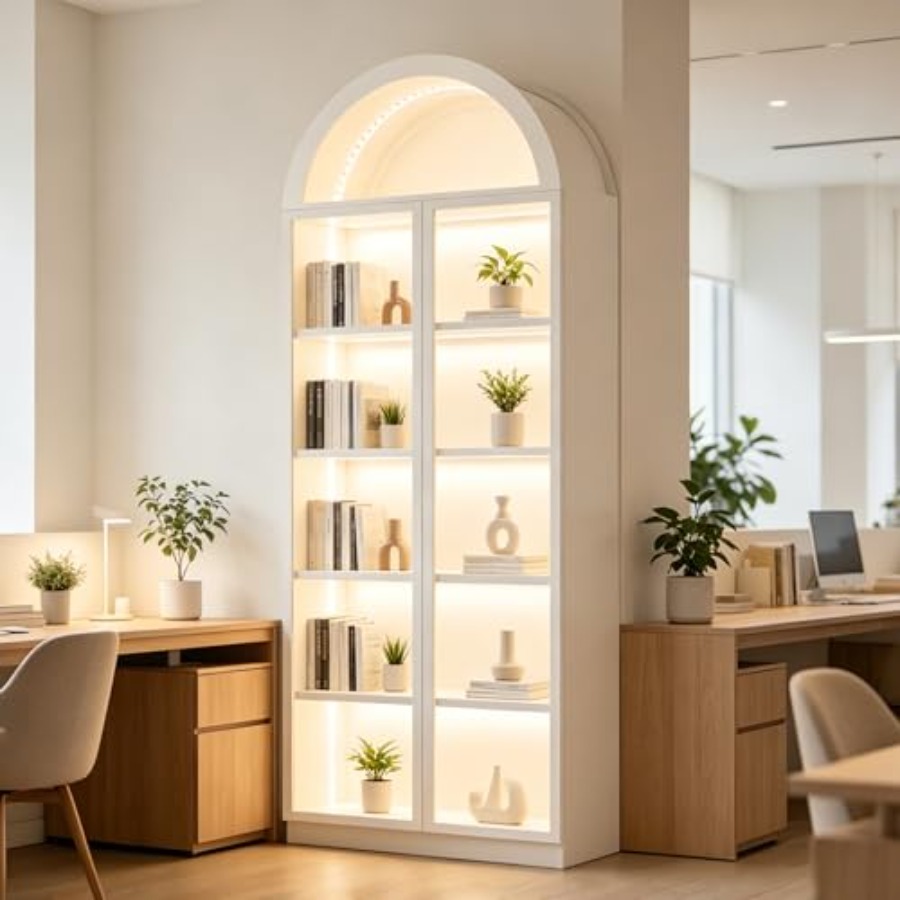 Glass Cabinet Display - Arch display cabinet for living room