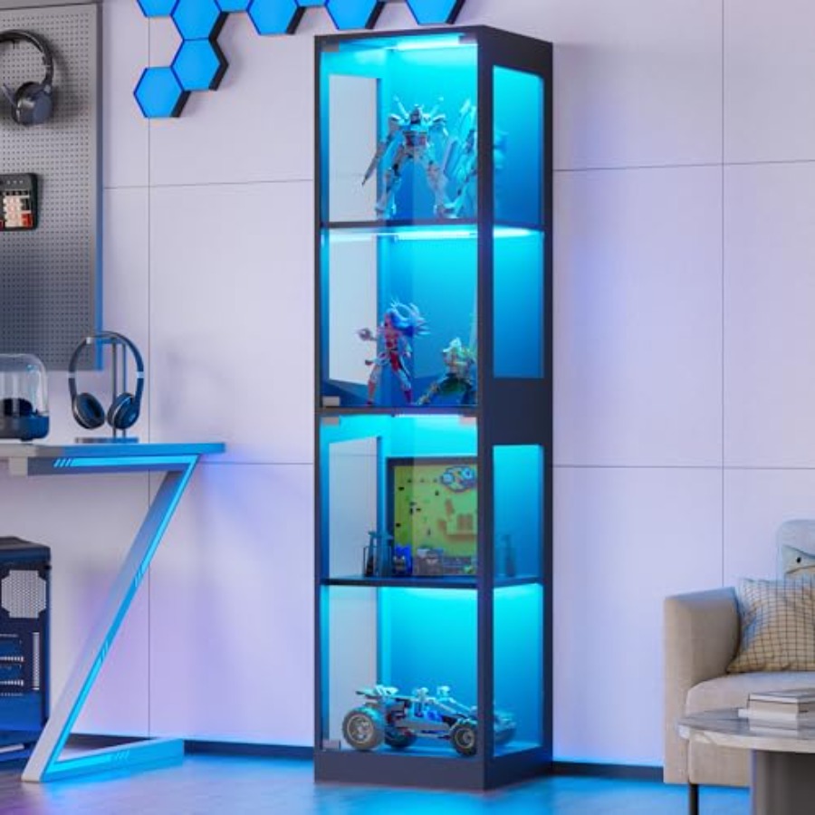 Glass Cabinet Display - Glass display cabinet with LED RGB