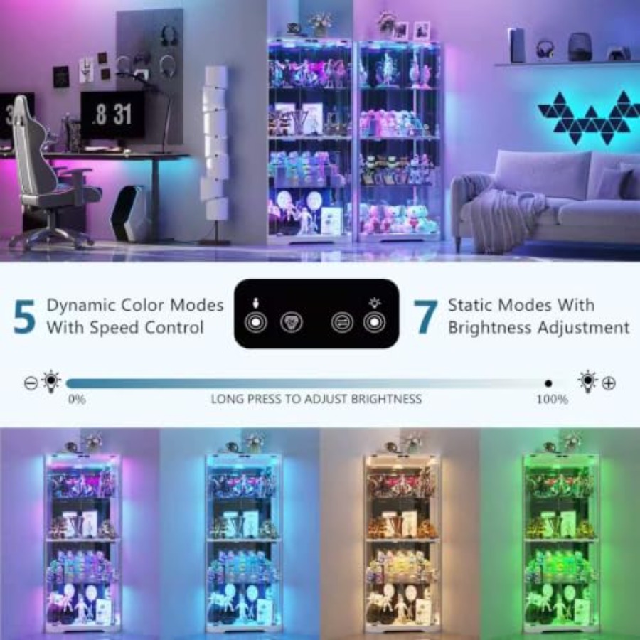 64.7 Tall Corner Display Cabin - Glass Cabinet Display recension och pris