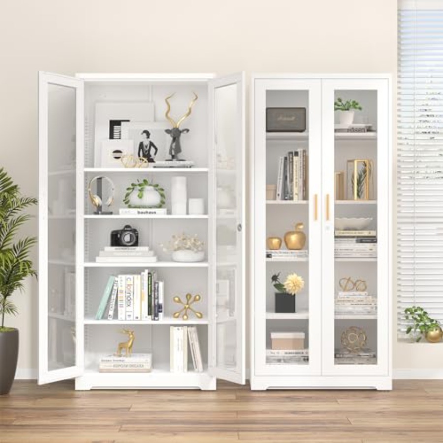 Home curio display cabinet wit - Glass Cabinet Display recension och pris