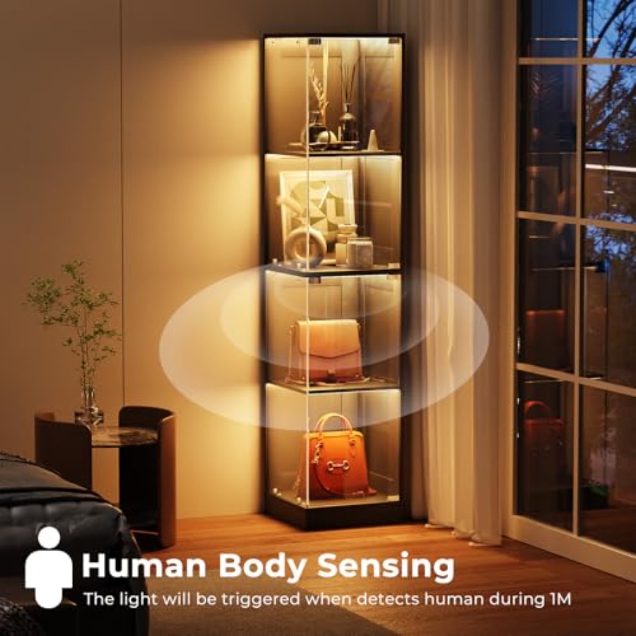 Corner display cabinet with gl - Glass Cabinet Display recension och pris