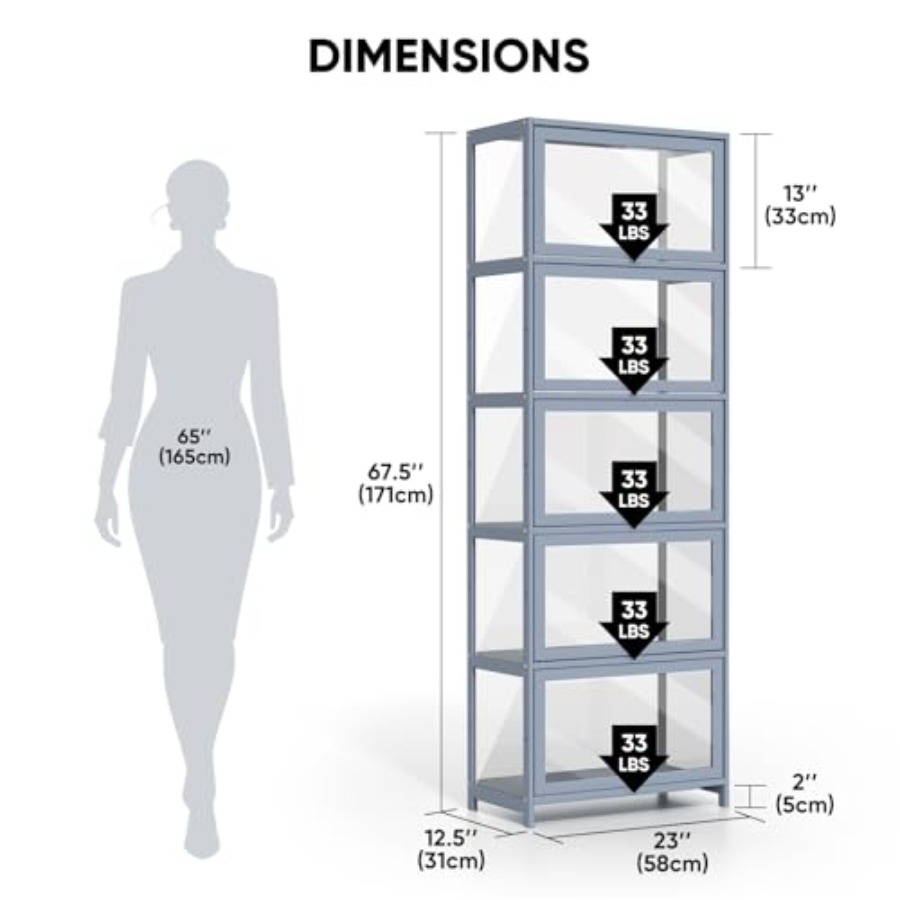 5-Tier Display Cabinet with Ac - Glass Cabinet Display recension och pris