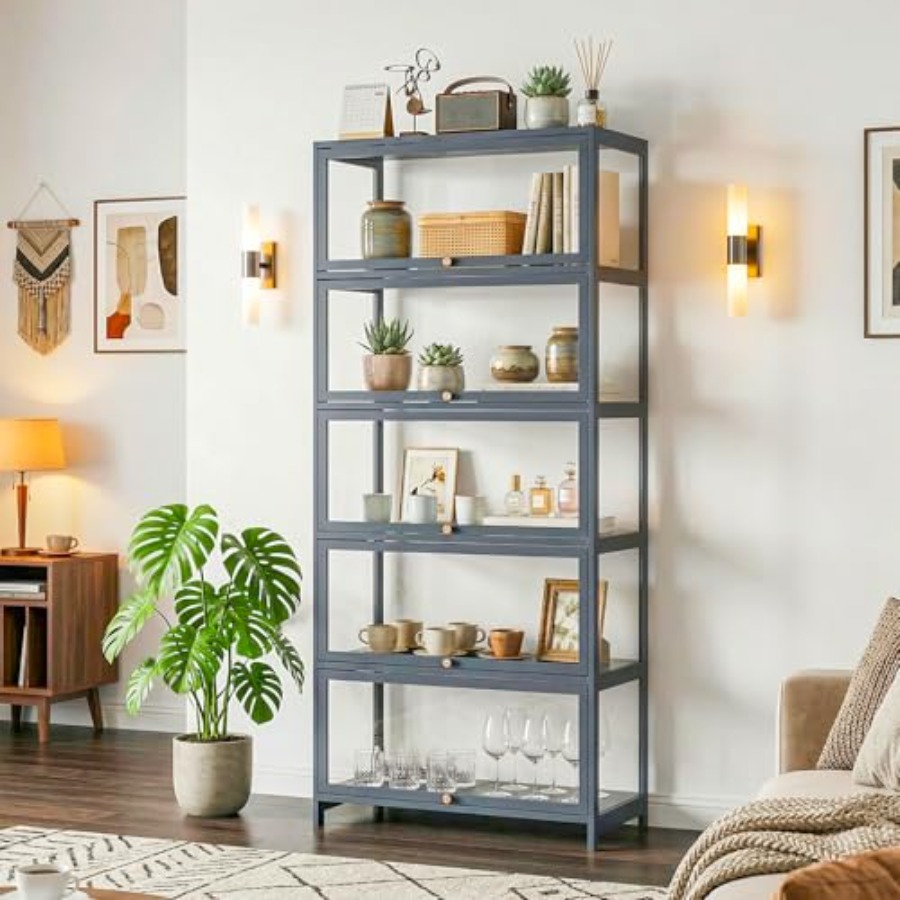 5-Tier Display Cabinet with Ac - Glass Cabinet Display recension och pris