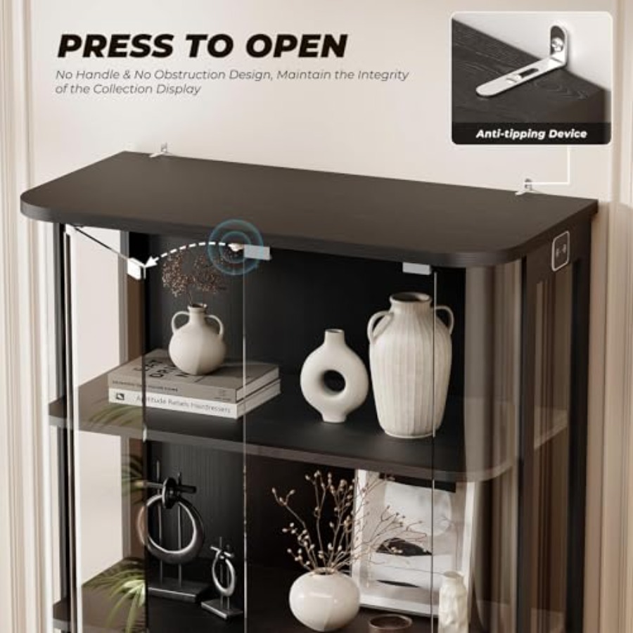 3-Tier Rounded Display Cabinet - Glass Cabinet Display recension och pris