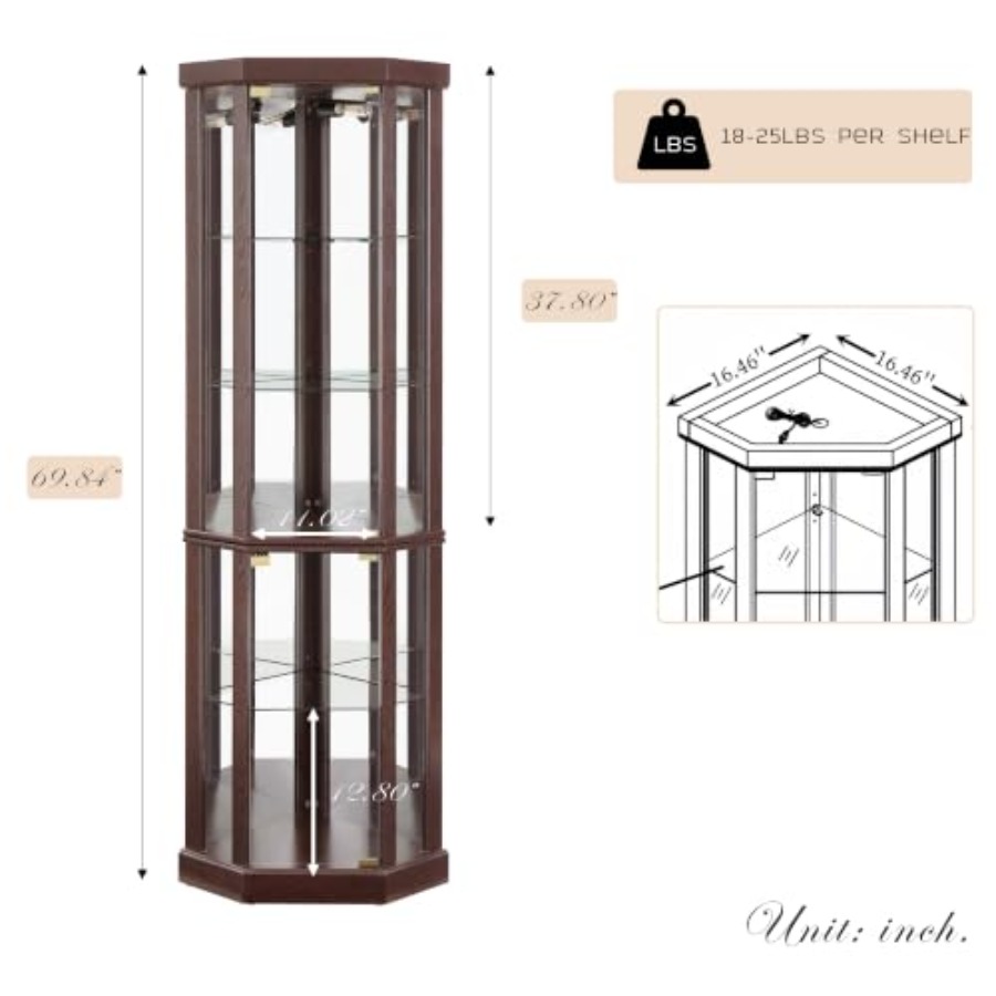Corner curio cabinet for livin - Glass Cabinet Display recension och pris