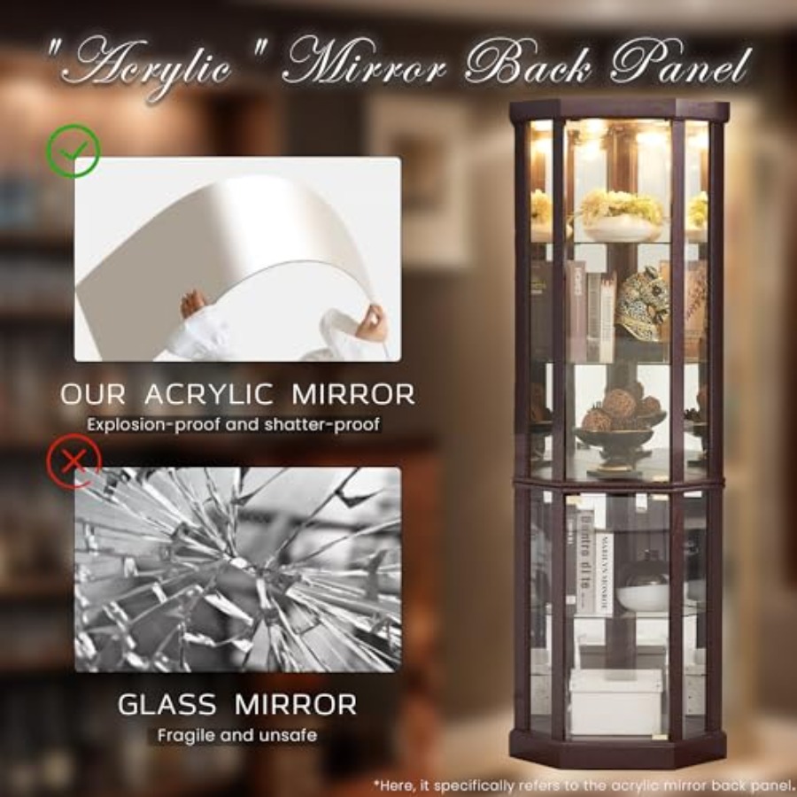 Corner curio cabinet for livin - Glass Cabinet Display recension och pris