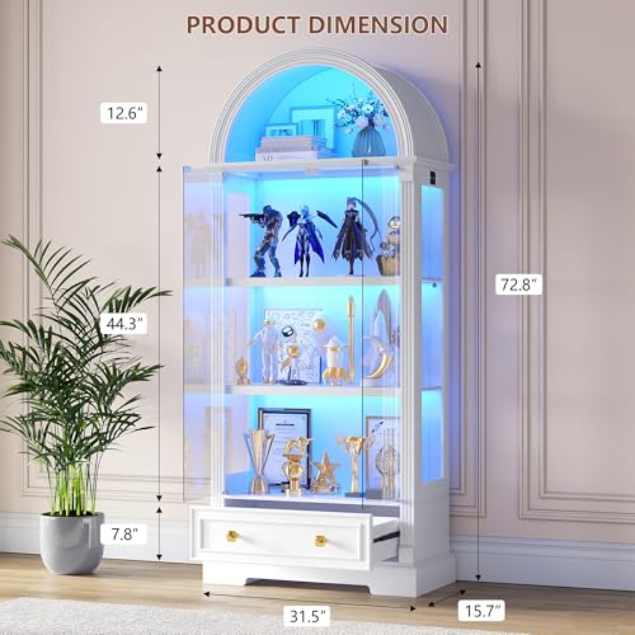 Arched display cabinet for liv - Glass Cabinet Display recension och pris