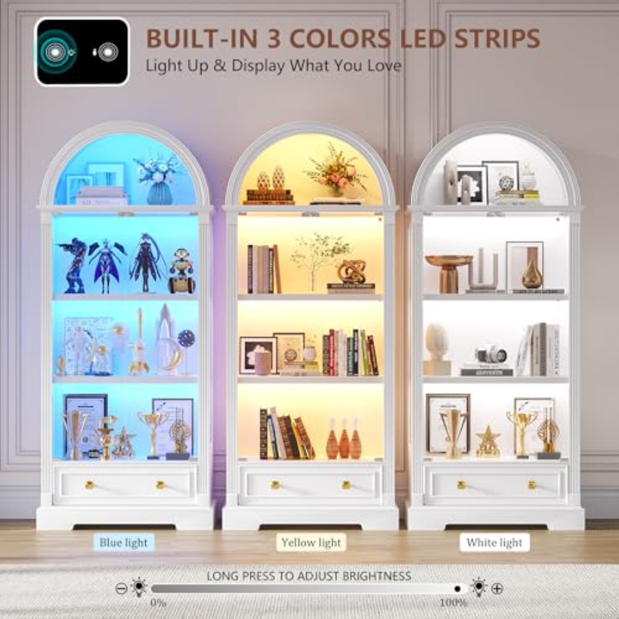 Arched display cabinet for liv - Glass Cabinet Display recension och pris