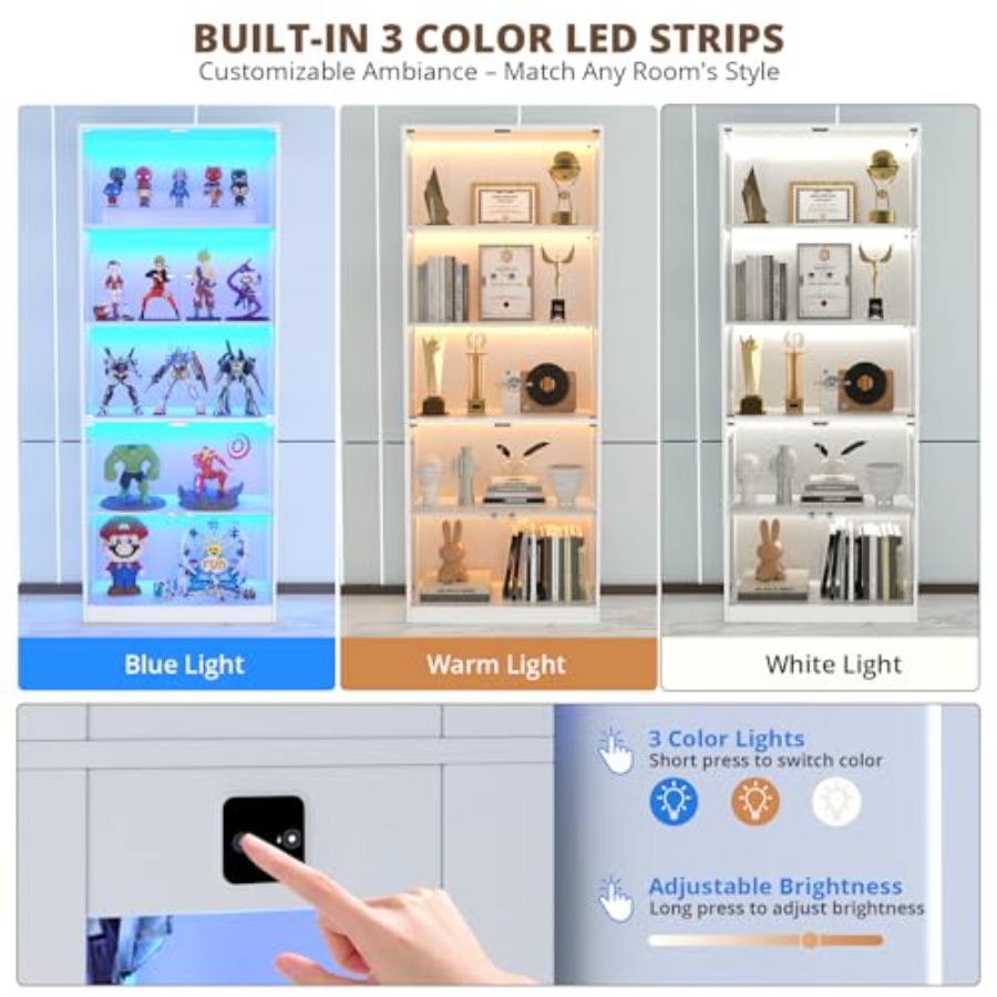80'' Display Cabinet with Glas - Glass Cabinet Display recension och pris
