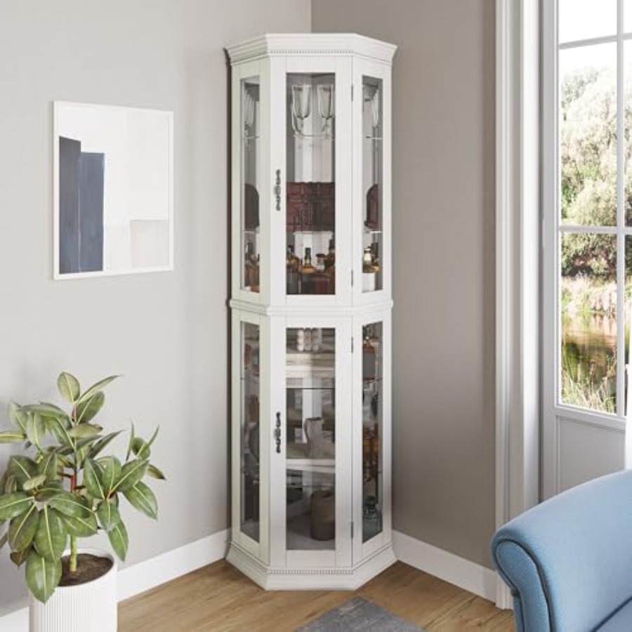Lighted 3-side glass display c - Glass Cabinet Display recension och pris
