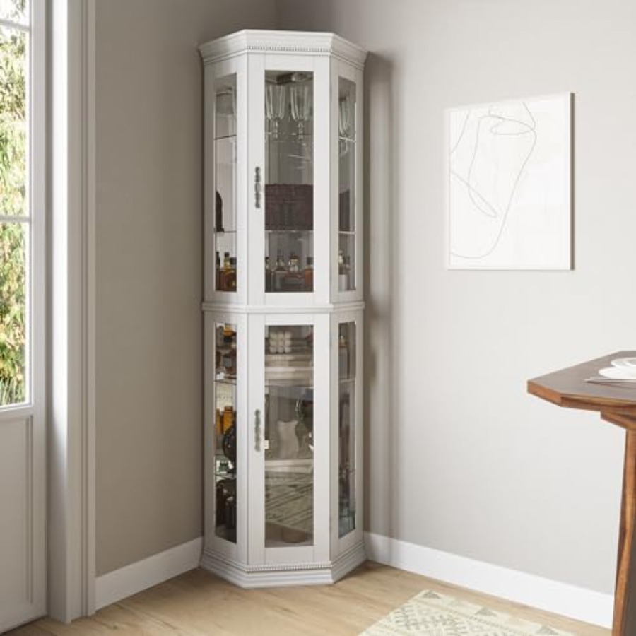 Lighted 3-side glass display c - Glass Cabinet Display recension och pris