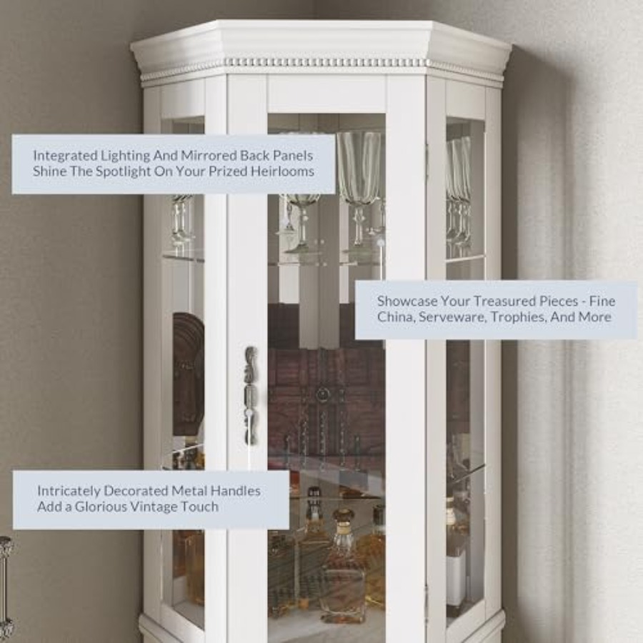 Lighted 3-side glass display c - Glass Cabinet Display recension och pris