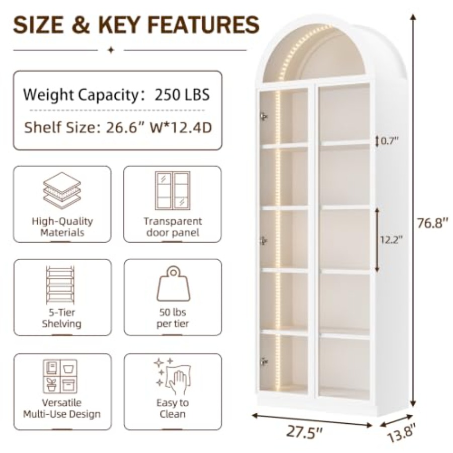 Arch display cabinet for livin - Glass Cabinet Display recension och pris