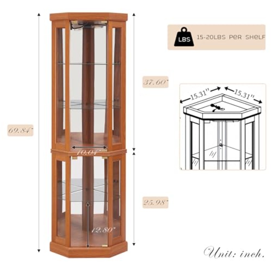 Corner curio cabinet for livin - Glass Cabinet Display recension och pris
