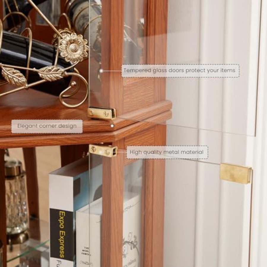 Corner curio cabinet for livin - Glass Cabinet Display recension och pris