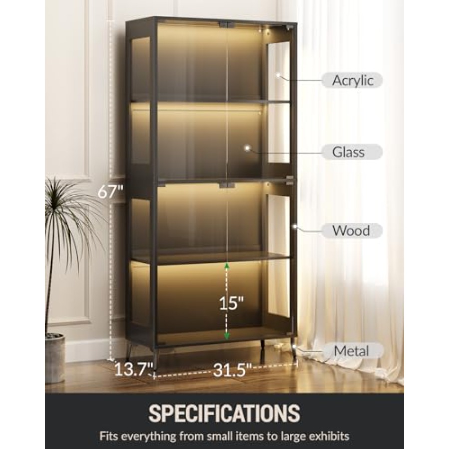 Glass display cabinet with doo - Glass Cabinet Display recension och pris