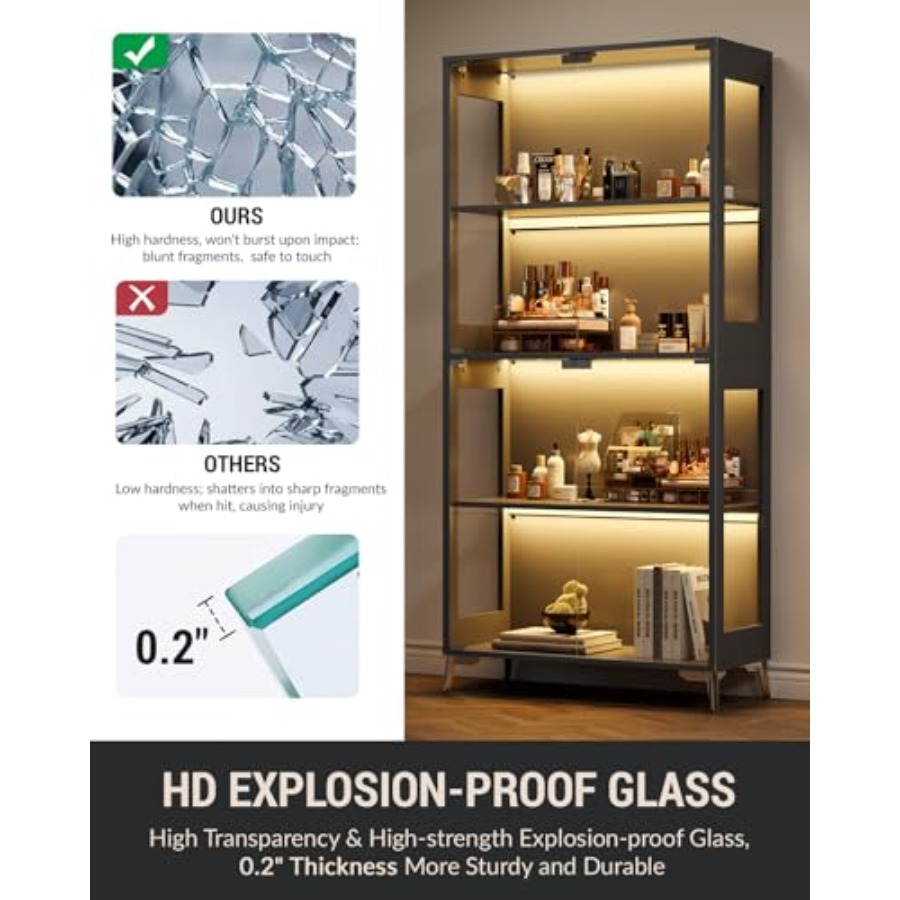 Glass display cabinet with doo - Glass Cabinet Display recension och pris