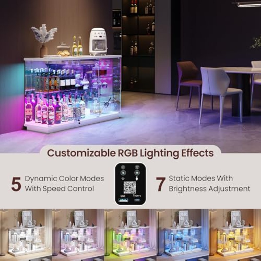 RGB Glass Display Cabinet with - Glass Cabinet Display recension och pris